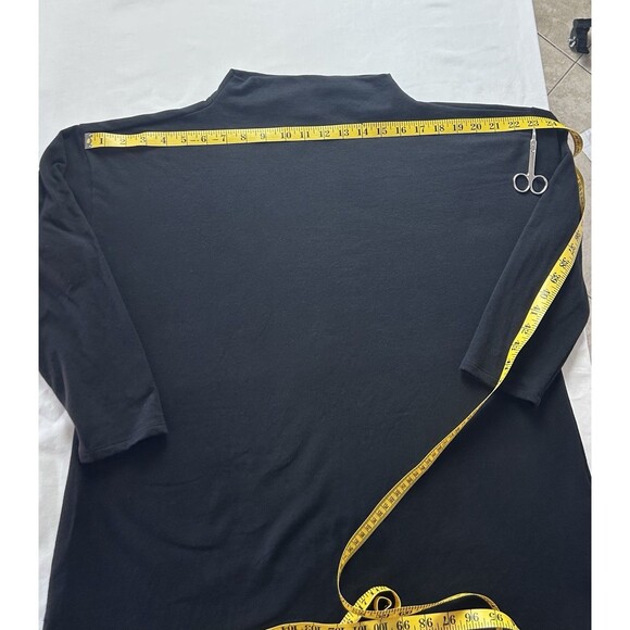 Eileen Fisher Womens Medium Black Soft Long Sleeve Mock Neck Top - Picture 3 of 7